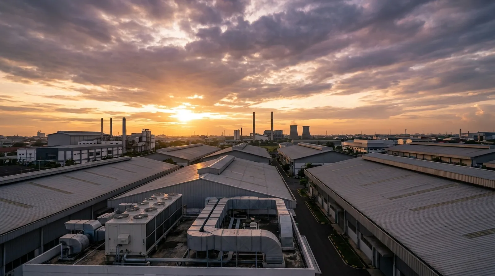 Kawasan industri Jakarta dengan pabrik dan gudang yang dilayani kontraktor HVAC
